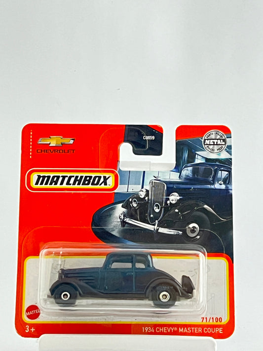 1934 CHEVY MASTER COUPE - DARK BLUE-SHORT CARD-IMPORTED
